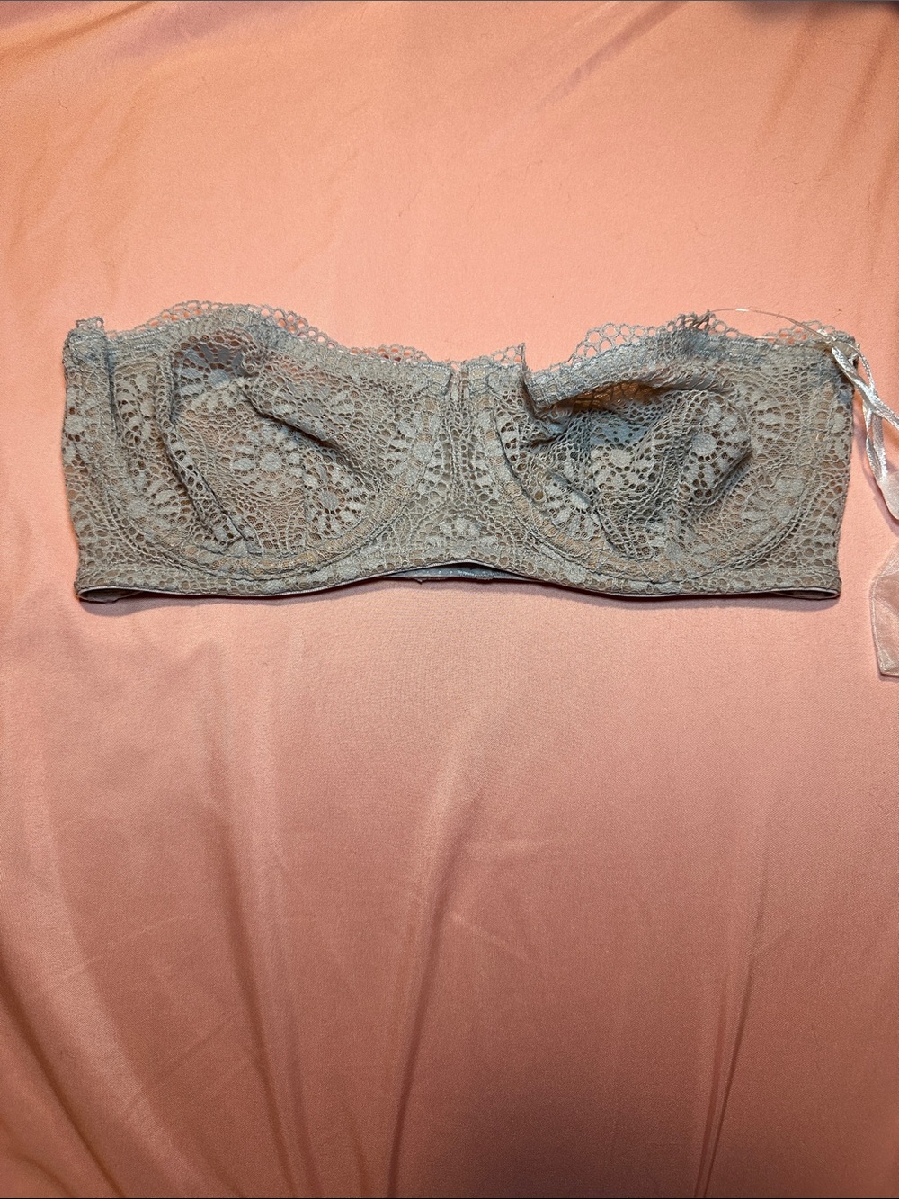 Free People Lace Strapless Bandeau - Light Gray
